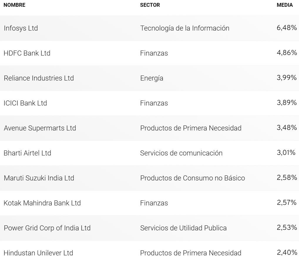Robeco Indian Equities empresas