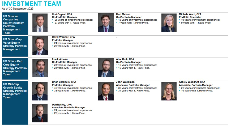 Equipo T.Rowe Price US Smaller Companies