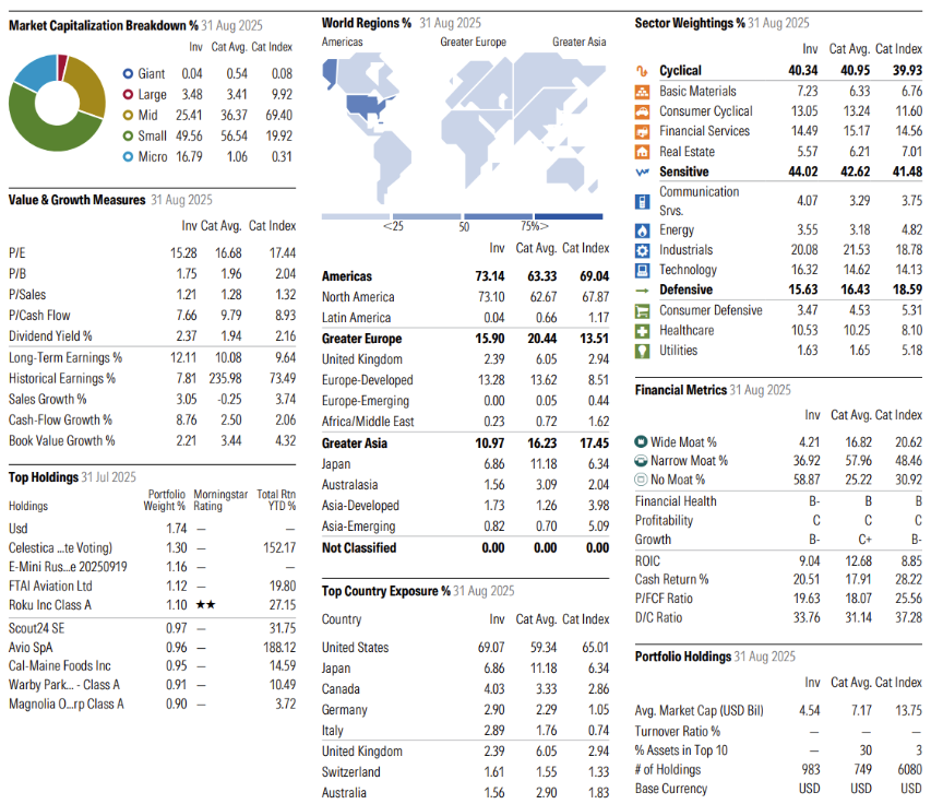 Goldman Sachs Global Small Cap CORE Equity Portfolio cartera