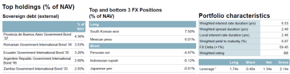 BlueBay Emerging Market Unconstrained Bond Fund cartera