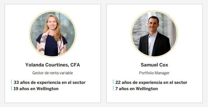 imagen de Yolanda Courtines y Samuel Cox, los dos gestores del fondo wellington global stewards